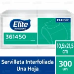 Servilleta Una Hoja Classic Elite 18 Paq x 300 Ud 10.25 x 21.5 Cm