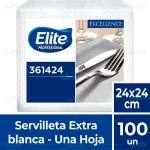 Servilleta Una Hoja Excellence Elite Professional 24 Paq x 100 Ud 24 x 24 Cm