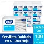 Servilleta Una Hoja Plus Elite 24 Paq x 100 Ud 33 x 22.5 Cm
