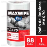 Paño Limpieza Industrial Maxwipe Max70 Blanco Elite 88 Paños x 6 Rollos