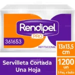 Servilleta Cortada Una Hoja Rendipel Pro 1200 Und x 5 Pqt
